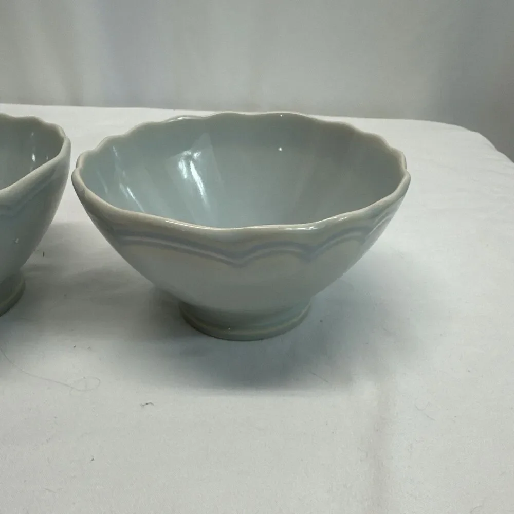 Matceramica Catarina de Braganca Blue Footed Soup Cereal Bowl Set Of 2